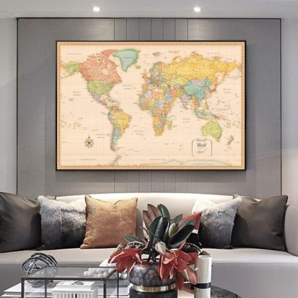 Carte Mappemonde - Vintage