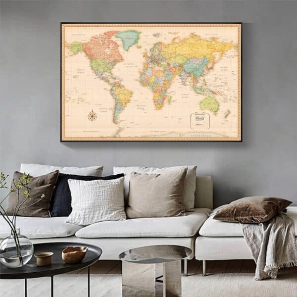 Carte Mappemonde - Vintage