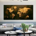 Tableau Mappemonde Vintage