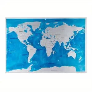 Carte du Monde à Gratter - Argent