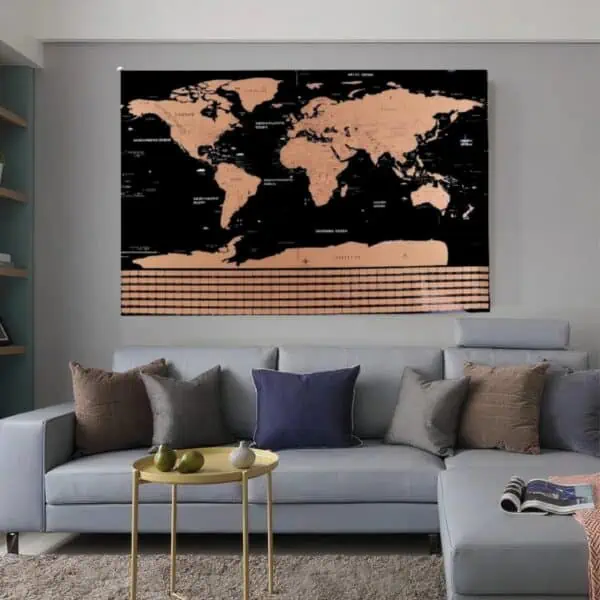 Carte du Monde à Gratter - Fond Noir