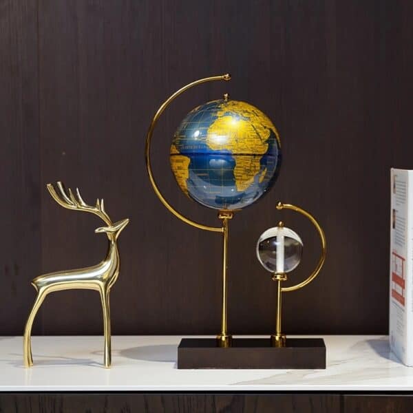 Globe Terrestre - Bleu et Doré