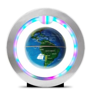 Globe terrestre lumineux LED avec éclairage RGB, décoration intérieure moderne.