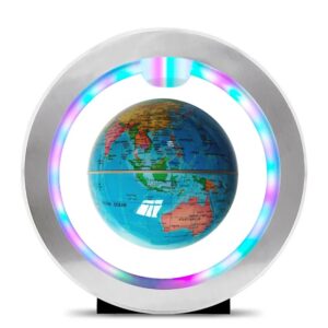 Globe terrestre lumineux LED avec éclairage coloré.
