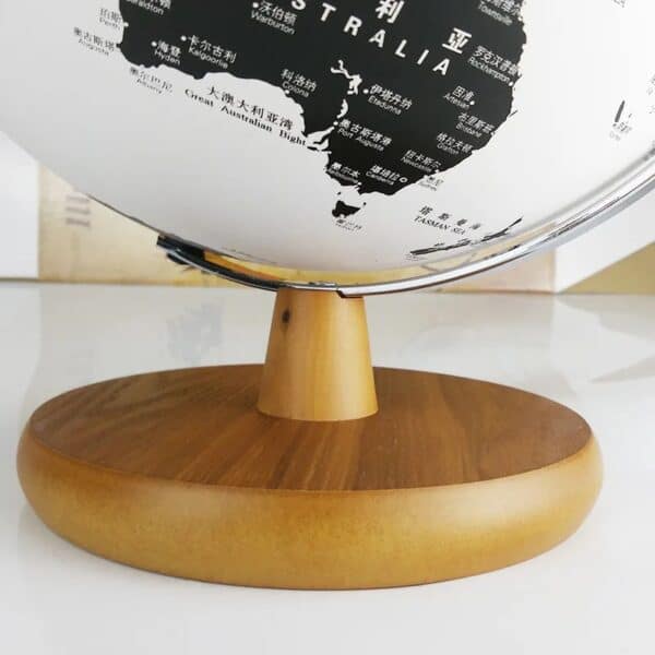 Globe Terrestre Lumineux - Pied Bois