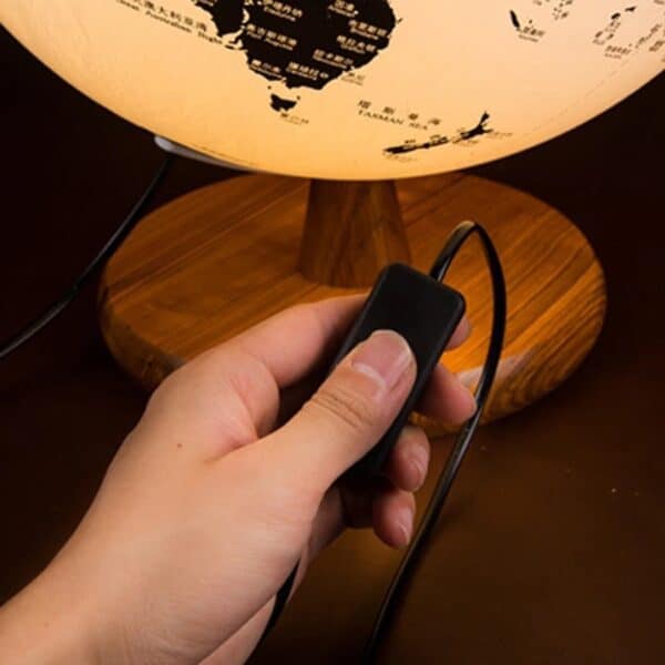 Globe Terrestre Lumineux - Pied Bois