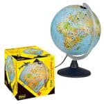 Idena 22059 Enfants Globe terrestre Lumineux avec Illustrations d'animaux, Jouet éducatif, diamètre 30 cm