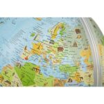 Idena 22059 Enfants Globe terrestre Lumineux avec Illustrations d'animaux, Jouet éducatif, diamètre 30 cm