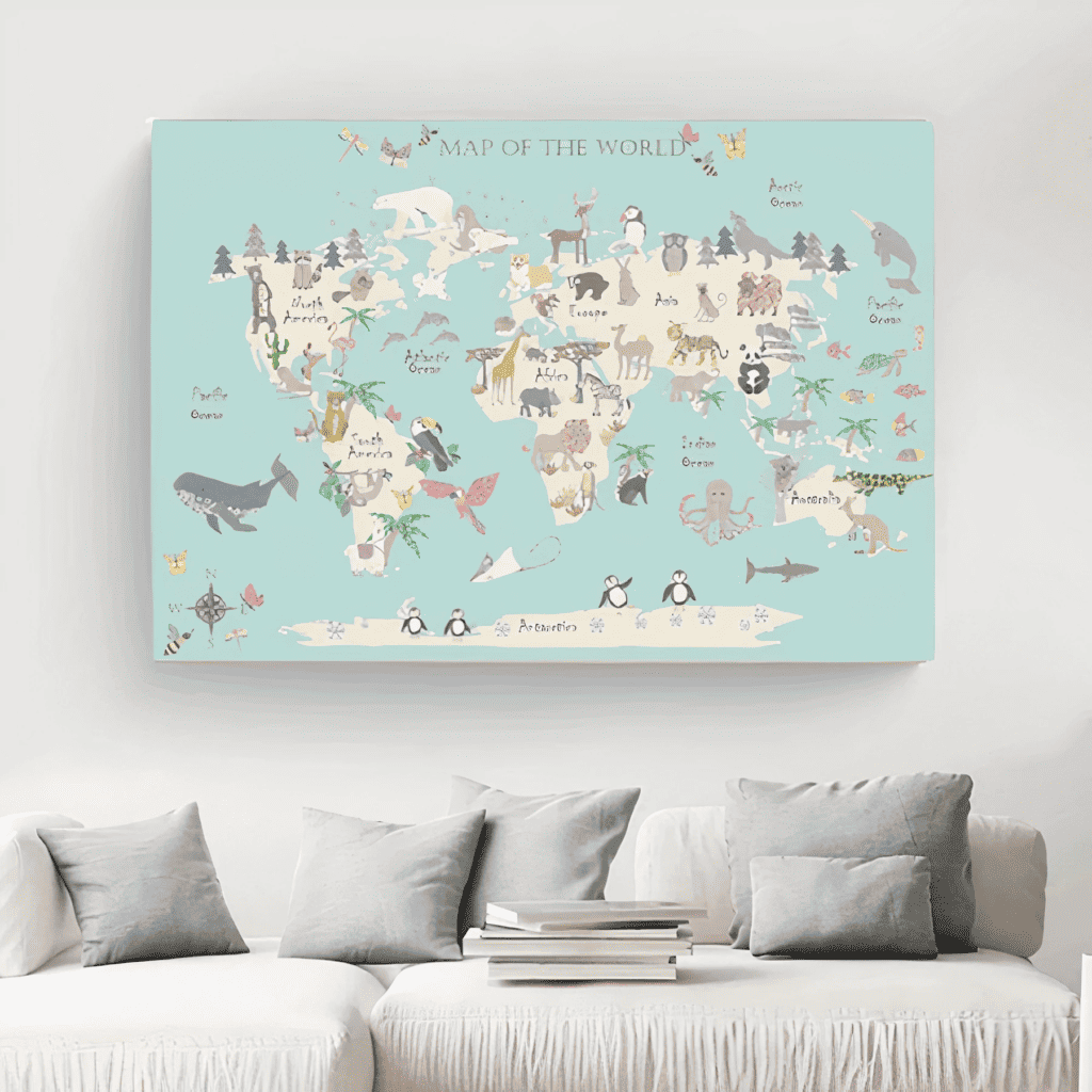 Mappemonde - Animaux