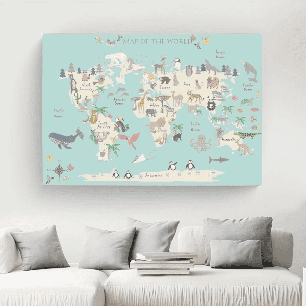 Mappemonde - Animaux