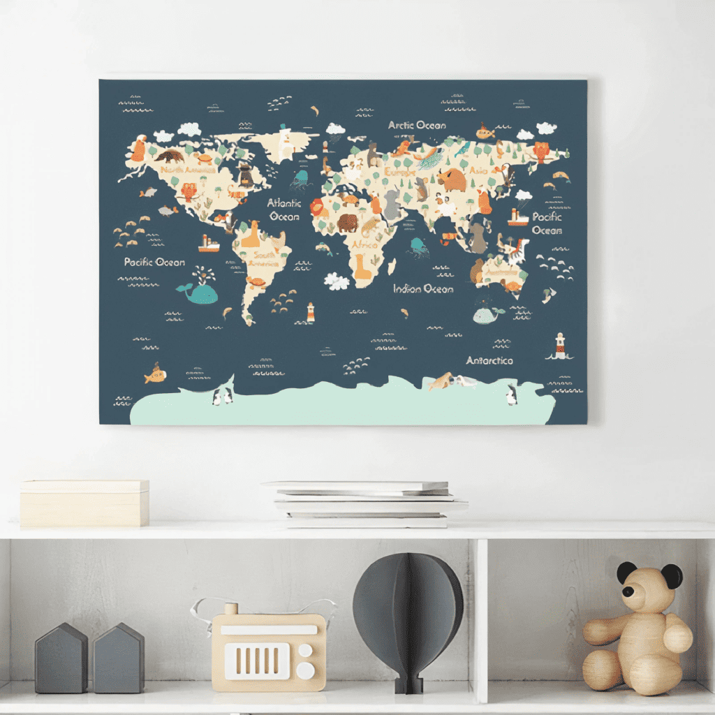 Mappemonde - Bleu Foncé