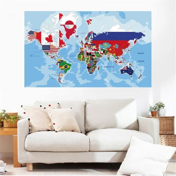 Mappemonde - Drapeau