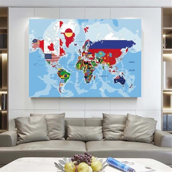 Mappemonde - Drapeau