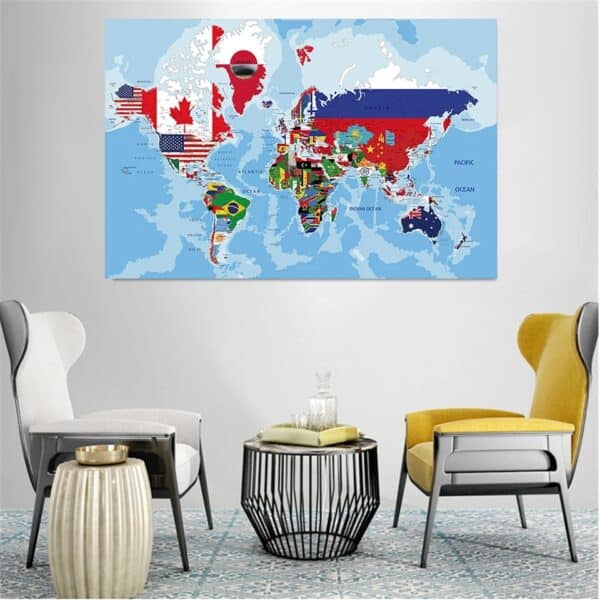 Mappemonde - Drapeau