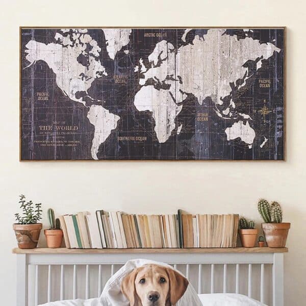 Mappemonde - en Noir et Blanc