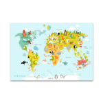 Mappemonde Murale - Animaux