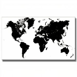Mappemonde Murale - Blanc et Noire