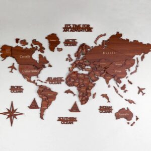 Mappemonde Murale - en Bois