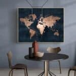 Mappemonde - Noir et Or