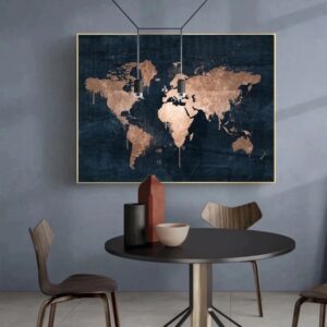 Mappemonde - Noir et Or