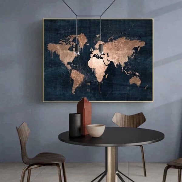 Mappemonde - Noir et Or