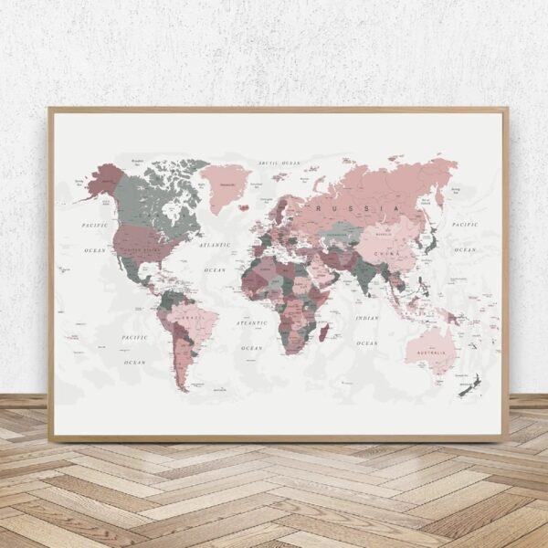 Mappemonde - Rose