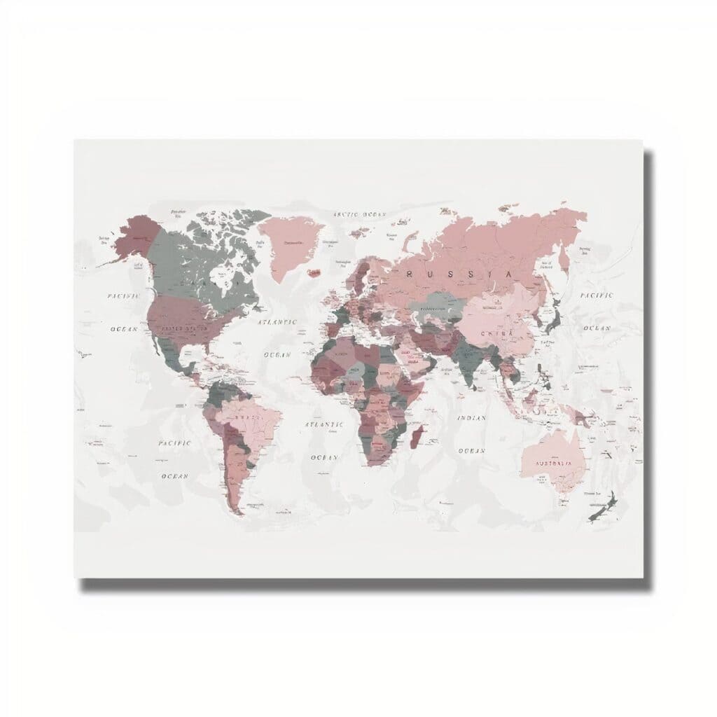 Mappemonde - Rose