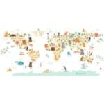 Stickers Carte du Monde - Animaux