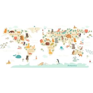 Stickers Carte du Monde - Animaux