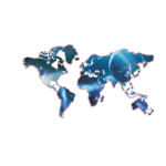 Stickers Carte du Monde - Bleue