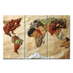 Tableau Carte du Monde - Beige