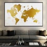 Tableau Carte du Monde - Blanc