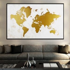 Tableau Carte du Monde - Blanc