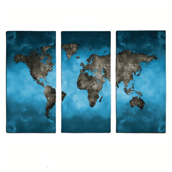 Tableau Carte du Monde - Bleu