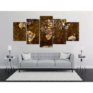 Tableau Carte du Monde - Doré