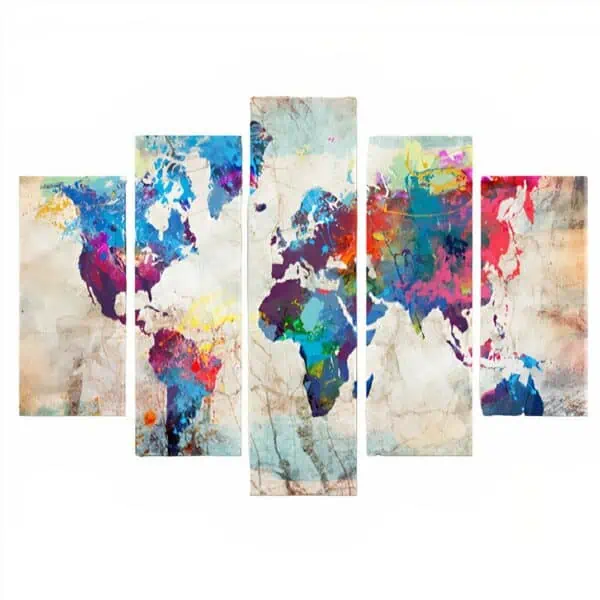Tableau Carte du Monde - Multicolore