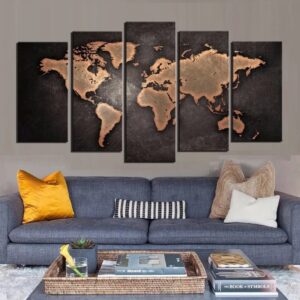 Tableau Carte du Monde - Noir