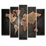 Tableau Carte du Monde - Noir