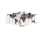 Tableau Carte du Monde - Noir et Blanc