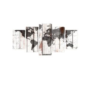 Tableau Carte du Monde - Noir et Blanc