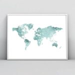 Tableau Carte du Monde  Vert