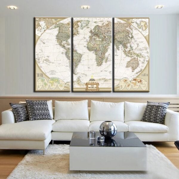Tableau Carte du Monde - Vintage