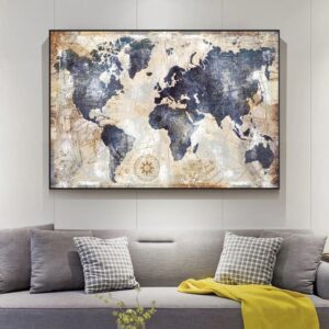 Tableau Mappemonde - Ancien