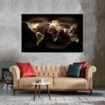 Tableau Monde - Noir et Or