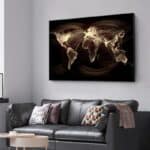 Tableau Monde - Noir et Or