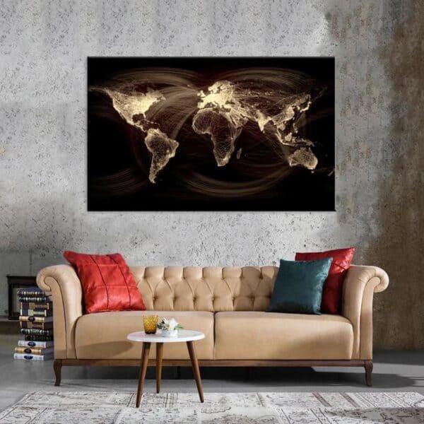 Tableau Monde - Noir et Or