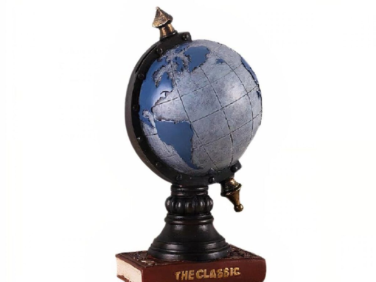 Tirelire Globe Terrestre En Tôle - Jouet Vintage Décoration - Occasion