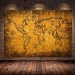 Toile Mappemonde - Ancienne